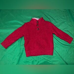 Cat & Jack Red and White Knit Sweater size 2T